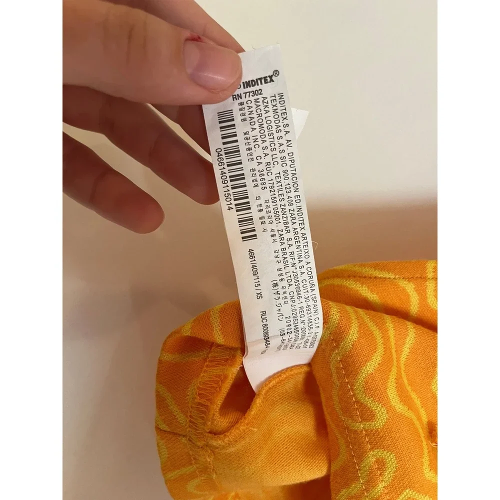 Zara Orange Yellow Swirl Halter Crop Top - Picture 7 of 8